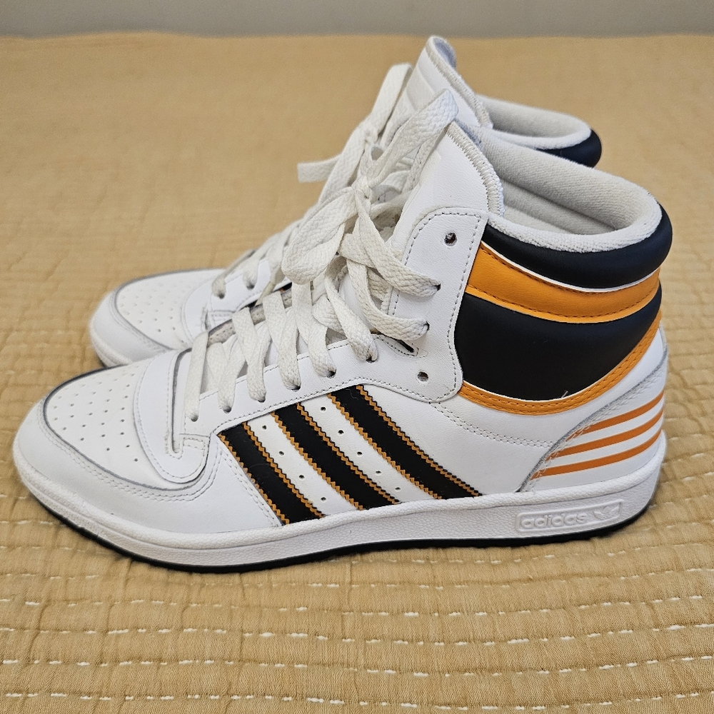 Adidas Top Ten RB Shoes High-Top White, Black & Orange Streetwear Retro W's 9 - Picture 2 of 10
